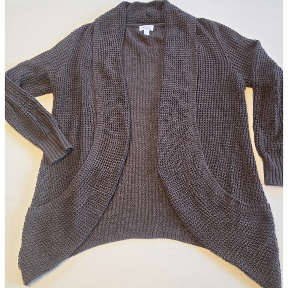Market & Spruce Sweaters - Market & Spruce Chocolate Brown Wide Knit Open Front Cardigan Sweater Womens Med
